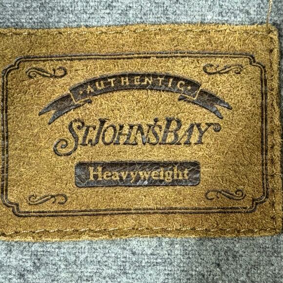 St Johns Bay Men 2XL Gray Chamois Cloth Long Sleeve Button Front Heavy Shirt - Picture 3 of 8